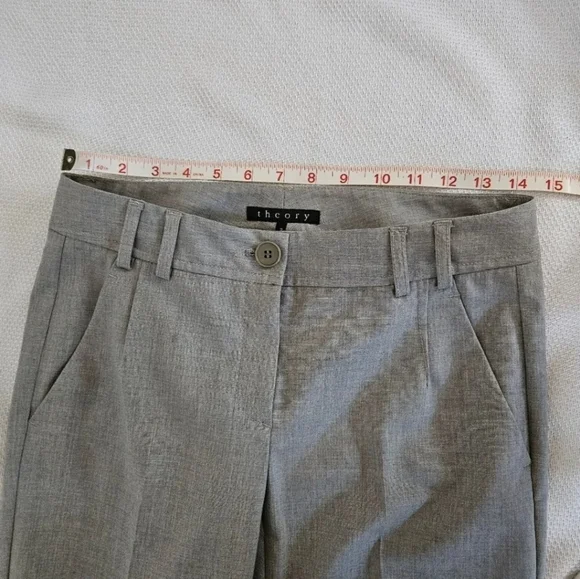 Theory Light Grey Wool Trousers Size 2 - Picture 4 of 6